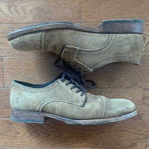 Frye Tan Suede Cap Toe Oxfords